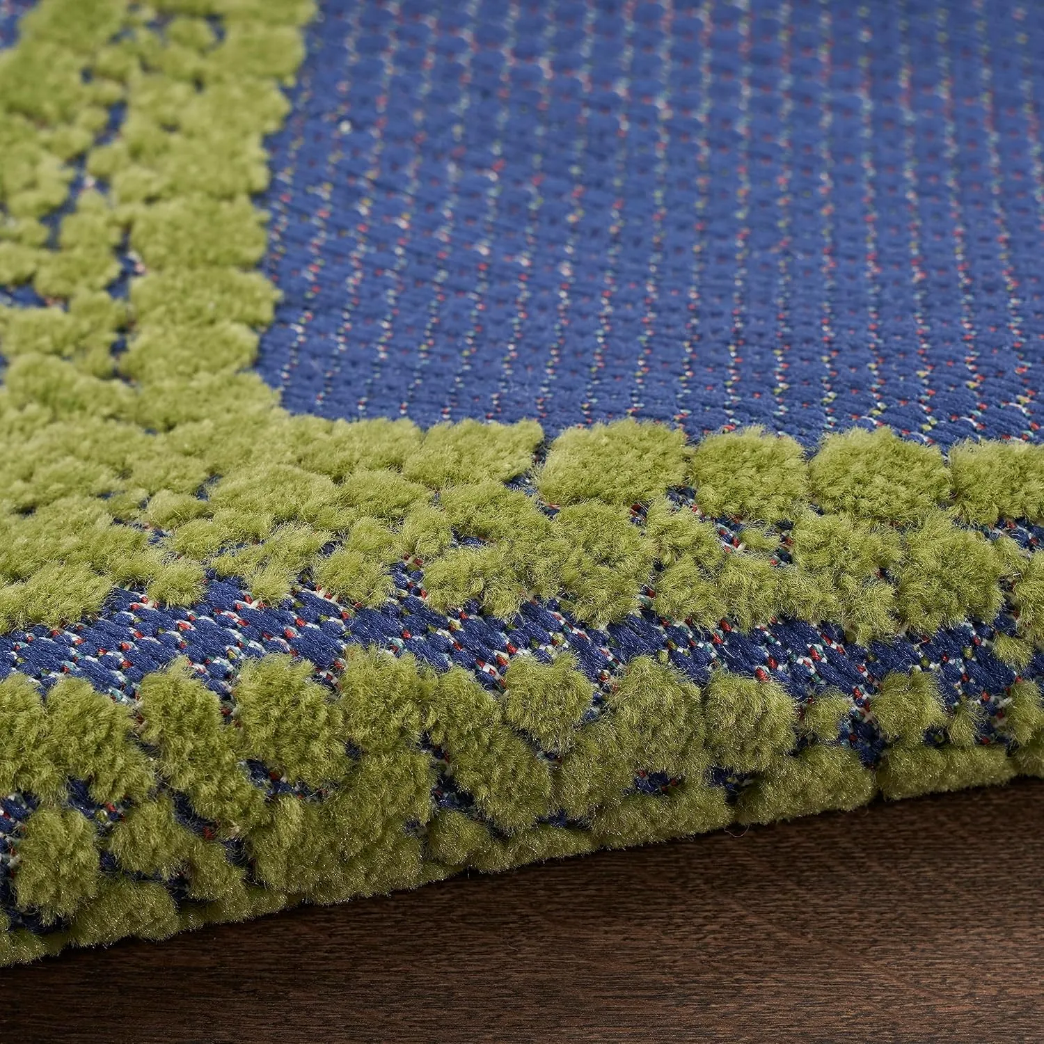 Nourison Aloha Indoor/Outdoor Blue Multicolor 2' x 6' Area Rug, Easy Cleaning, Non Shedding, Bed Room, Living Room, Dining Room, Backyard, Deck, Patio (2x6)