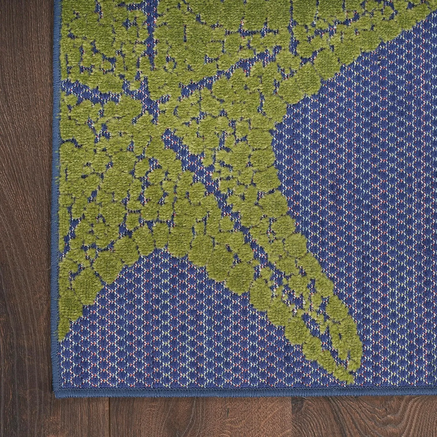 Nourison Aloha Indoor/Outdoor Blue Multicolor 2' x 6' Area Rug, Easy Cleaning, Non Shedding, Bed Room, Living Room, Dining Room, Backyard, Deck, Patio (2x6)