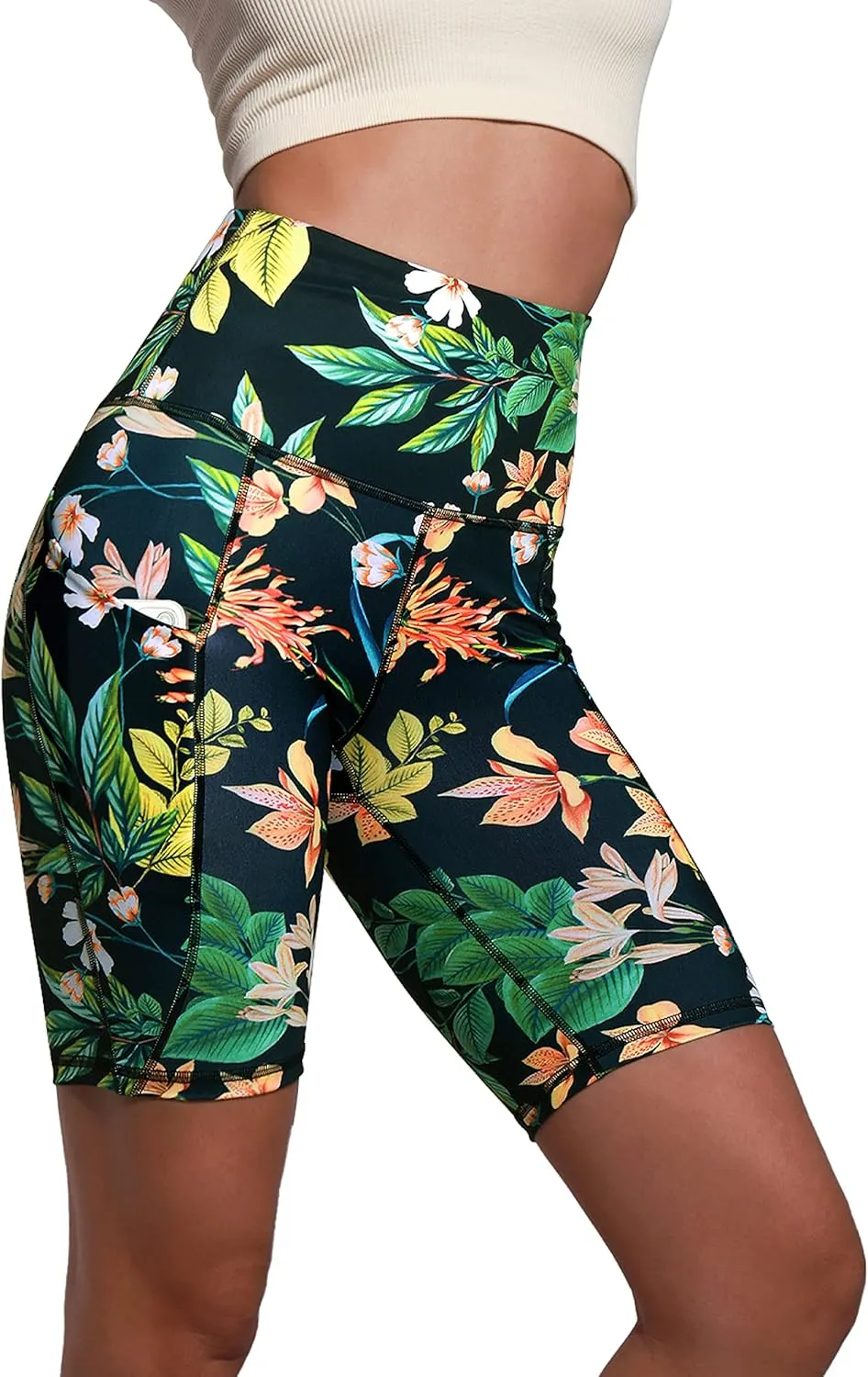 ODODOS Women's Tummy Control Biker Shorts 2.0 with Pockets High Waist Athletic Workout Yoga Shorts-5" / 8" / 10" Inseam