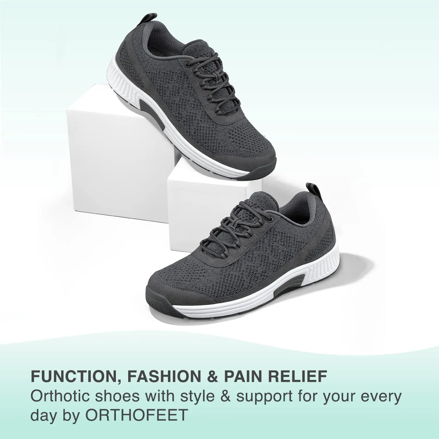 Orthofeet Men's Orthopedic Knit Lava Sneakers