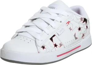 Osiris Sever Girl's Sneaker,White/Bubble Gum/Star,4 M