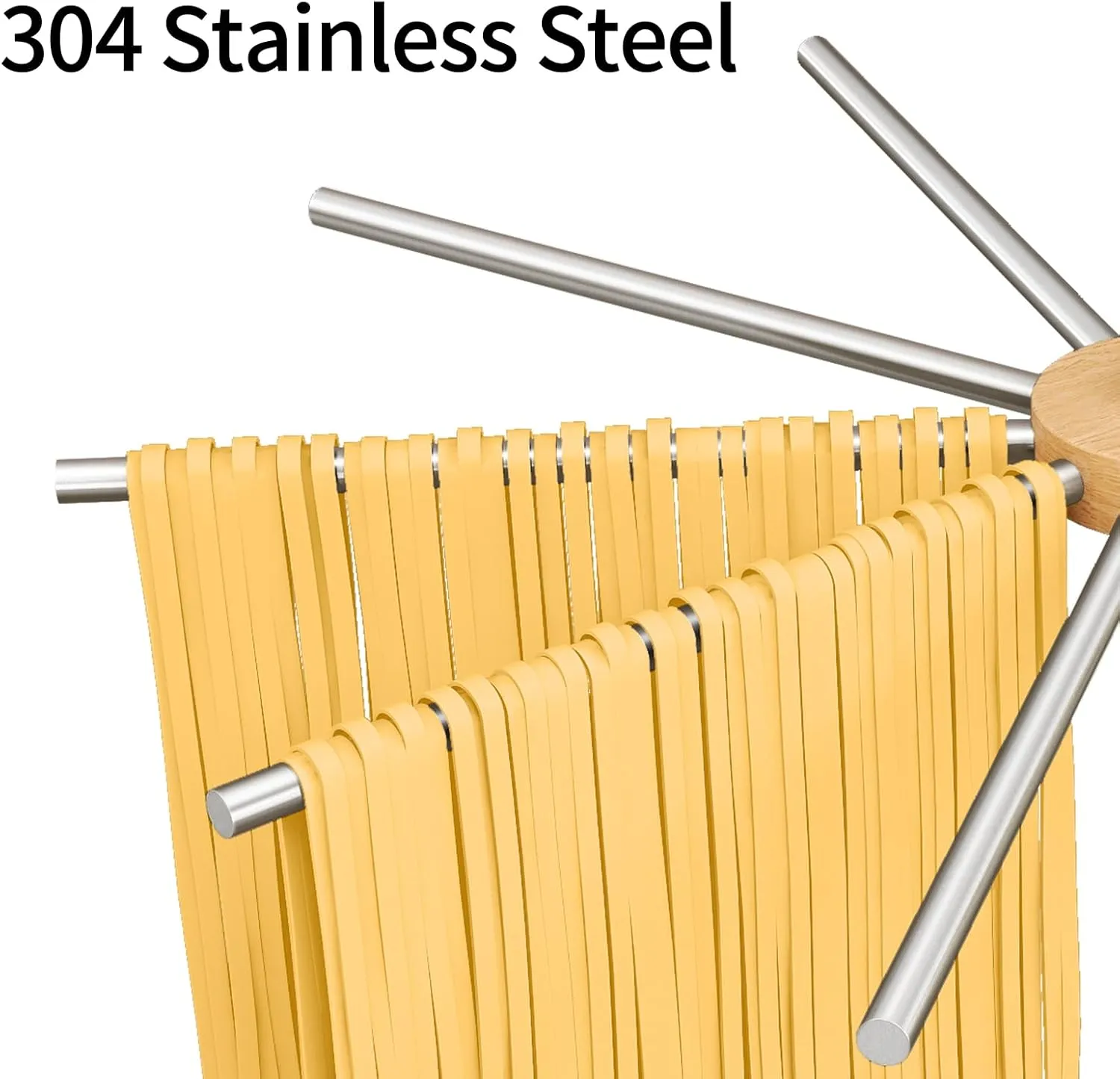 Pasta Drying Rack, 304 Stainless Steels Pasta Rack with Handle, Detachable Stand Noodles Drying Hanger for Homemade Fresh Spaghetti, Tagliatelle, Fettuccine