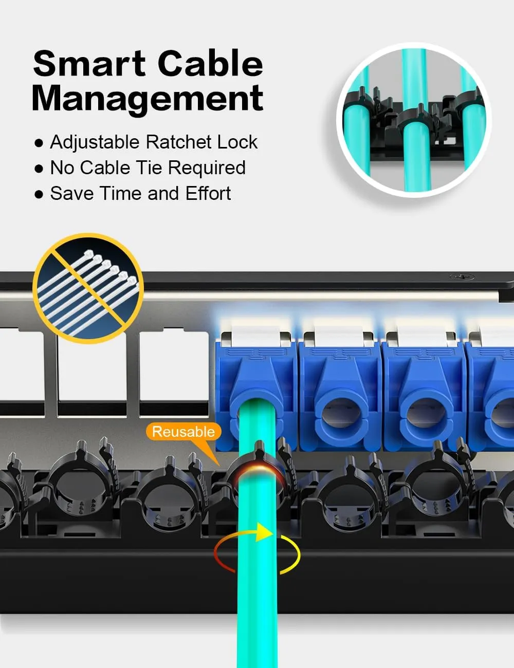 Patch Panel 12 Port Blank Keystone Patch Panel STP&UTP Compatible with LC/SC/ST/FC/USB/HDMI Keystone Jack for Desk Mount& Wall Mount