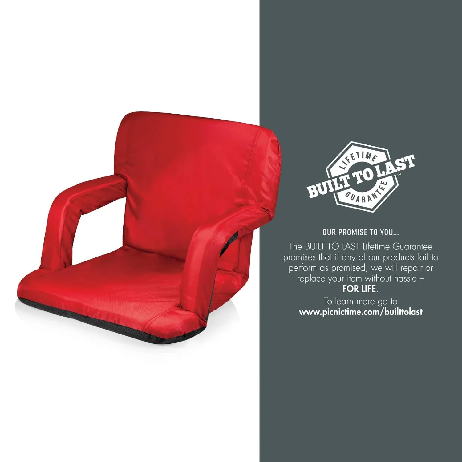 PICNIC TIME Scarlet San Francisco 49ers Ventura Seat Portable Recliner Chair