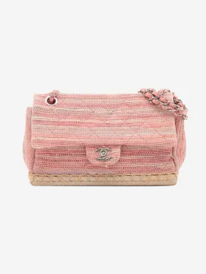 Pink 2010 CC Single Flap Espadrille shoulder bag