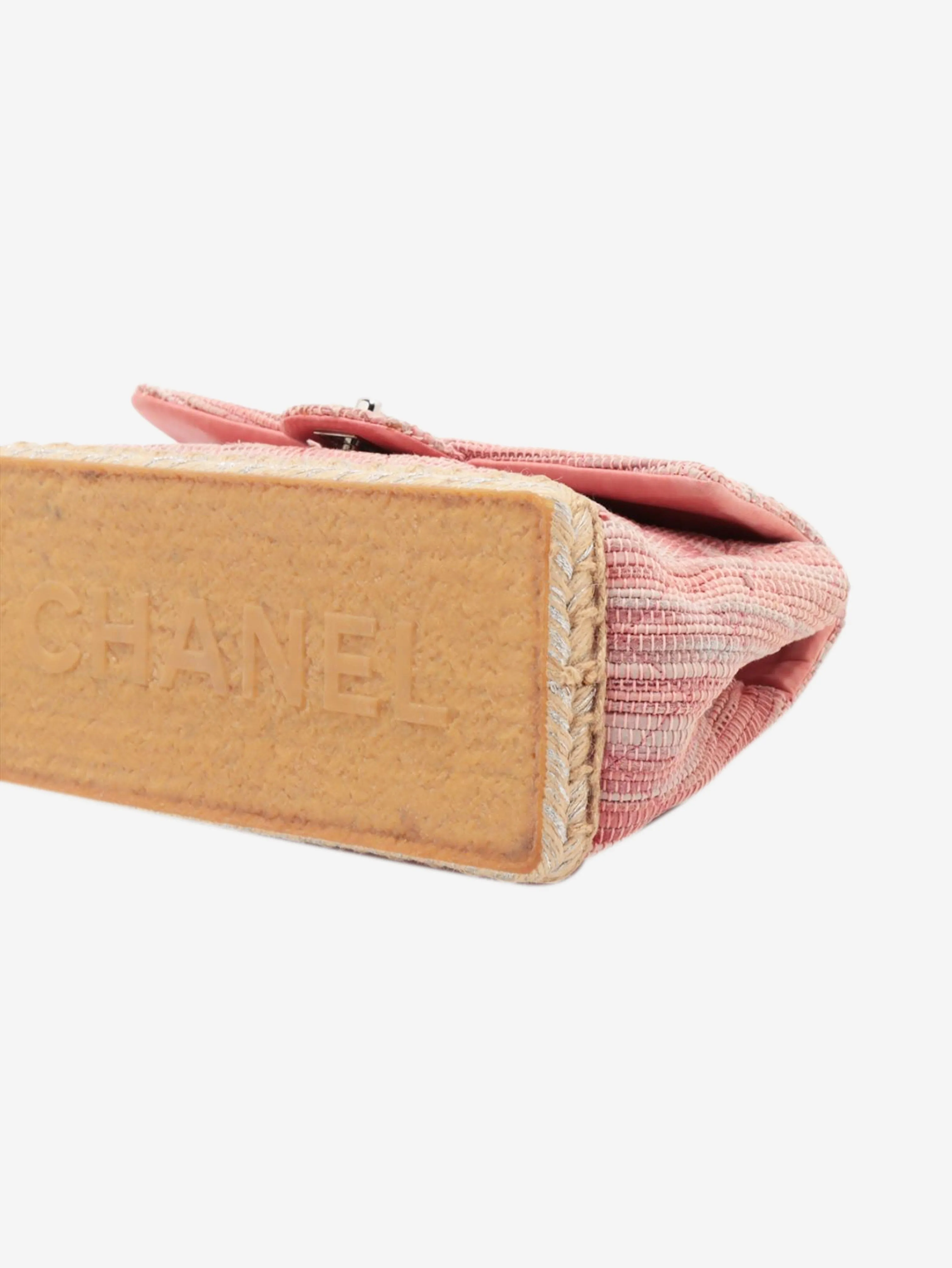 Pink 2010 CC Single Flap Espadrille shoulder bag