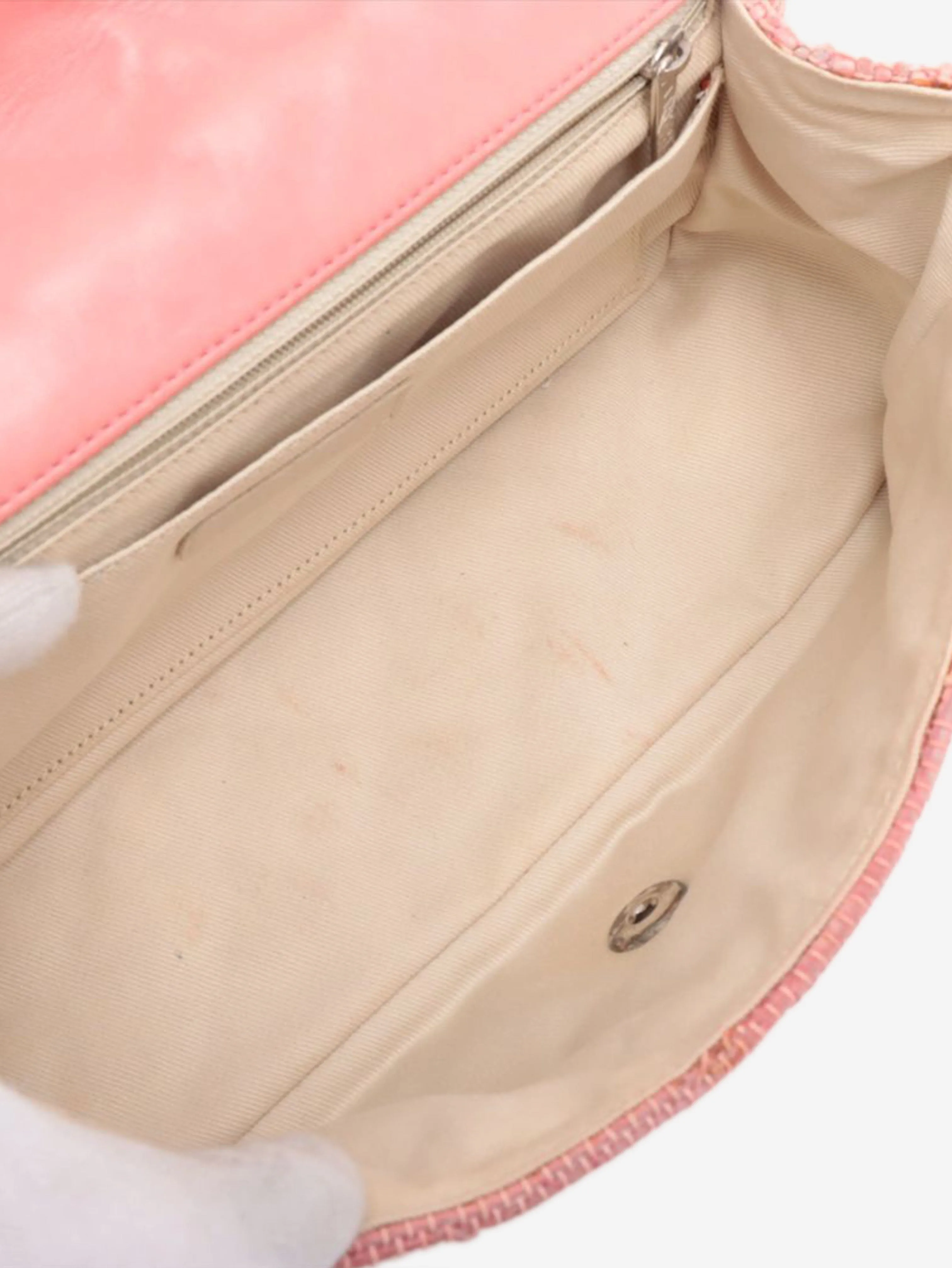 Pink 2010 CC Single Flap Espadrille shoulder bag