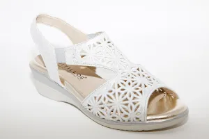 PITILLOS - 6010 LOW WEDGE SANDAL - SILVER