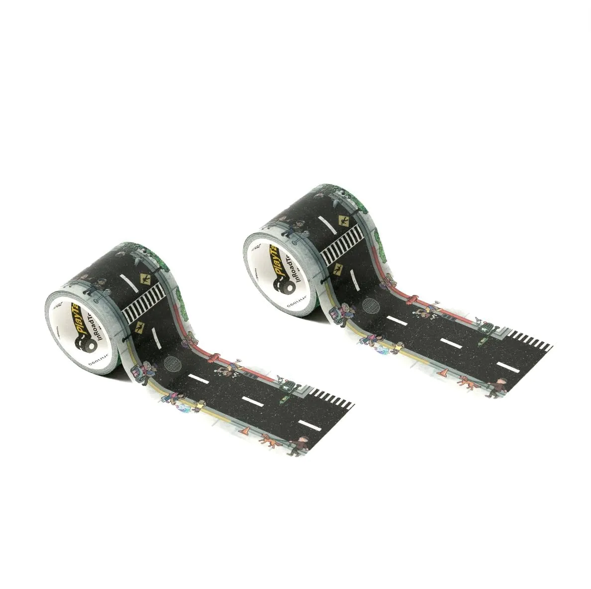 PlayTape - Neighborhood Road Tape for Toy Cars - Sticks to Flat Surfaces, No Residue - 2 Rolls of Playtape (2"x30')