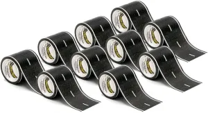PlayTape Road Tape for Toy Cars - No Residue, Great Travel Toy; 10-Pack of 30 ft. x 2 in. Asphalt Road