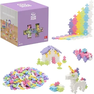 PLUS PLUS 600 Piece Interlocking Building Blocks for Kids, Open Ended Connecting Toys, STEM Bin Classroom Mini Manipulatives - Pastel Mix Play Tube