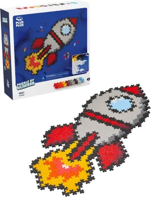 Plus Plus Puzzle By Number, 500 Piece Mini Interlocking Hashtag Color Blocks, 3D Pixel Art Kit for Kids - Rocket