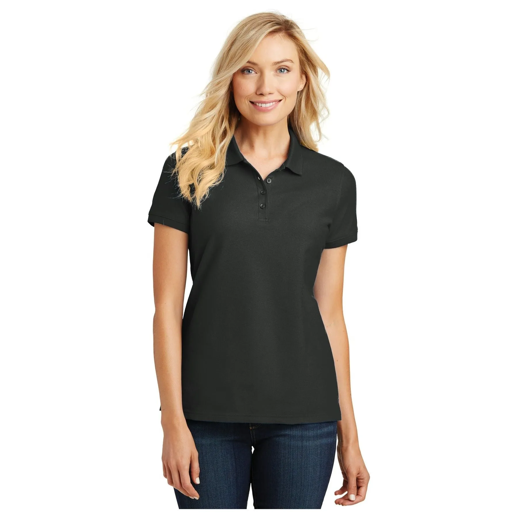 Port Authority ®  Women's Core Classic Pique Polo. L100 - Deep Black - Port Authority L100