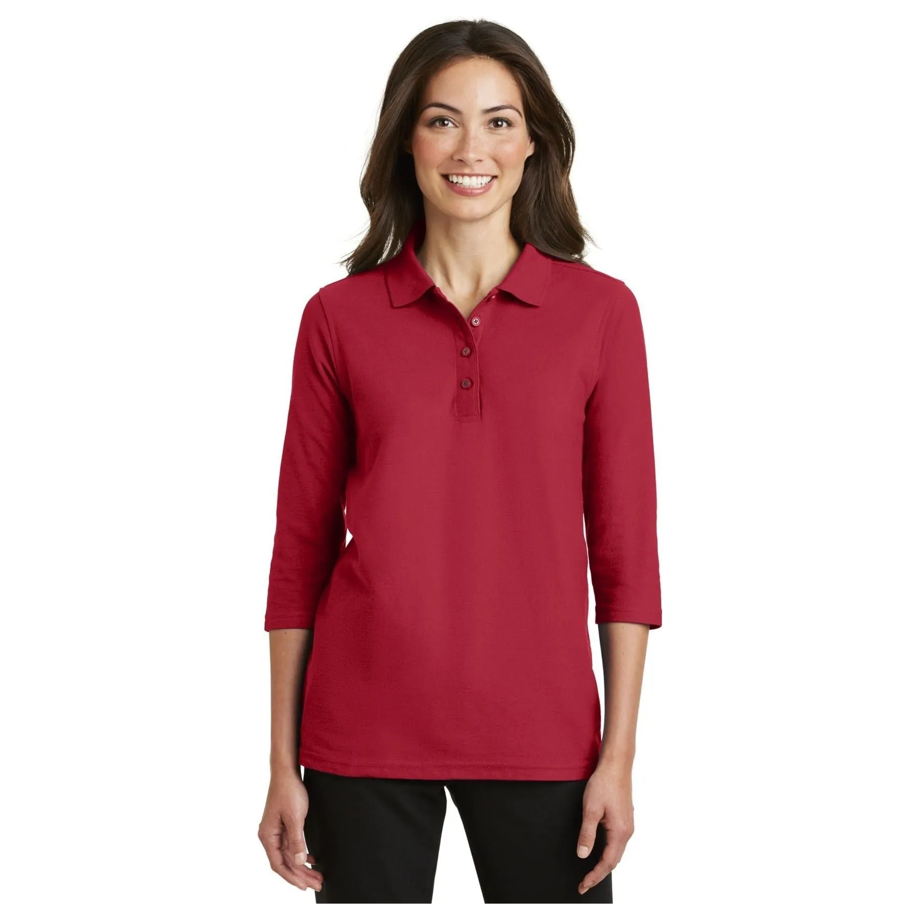 Port Authority ®  Women's Silk Touch™ 3/4-Sleeve Polo. L562 - Port Authority L562