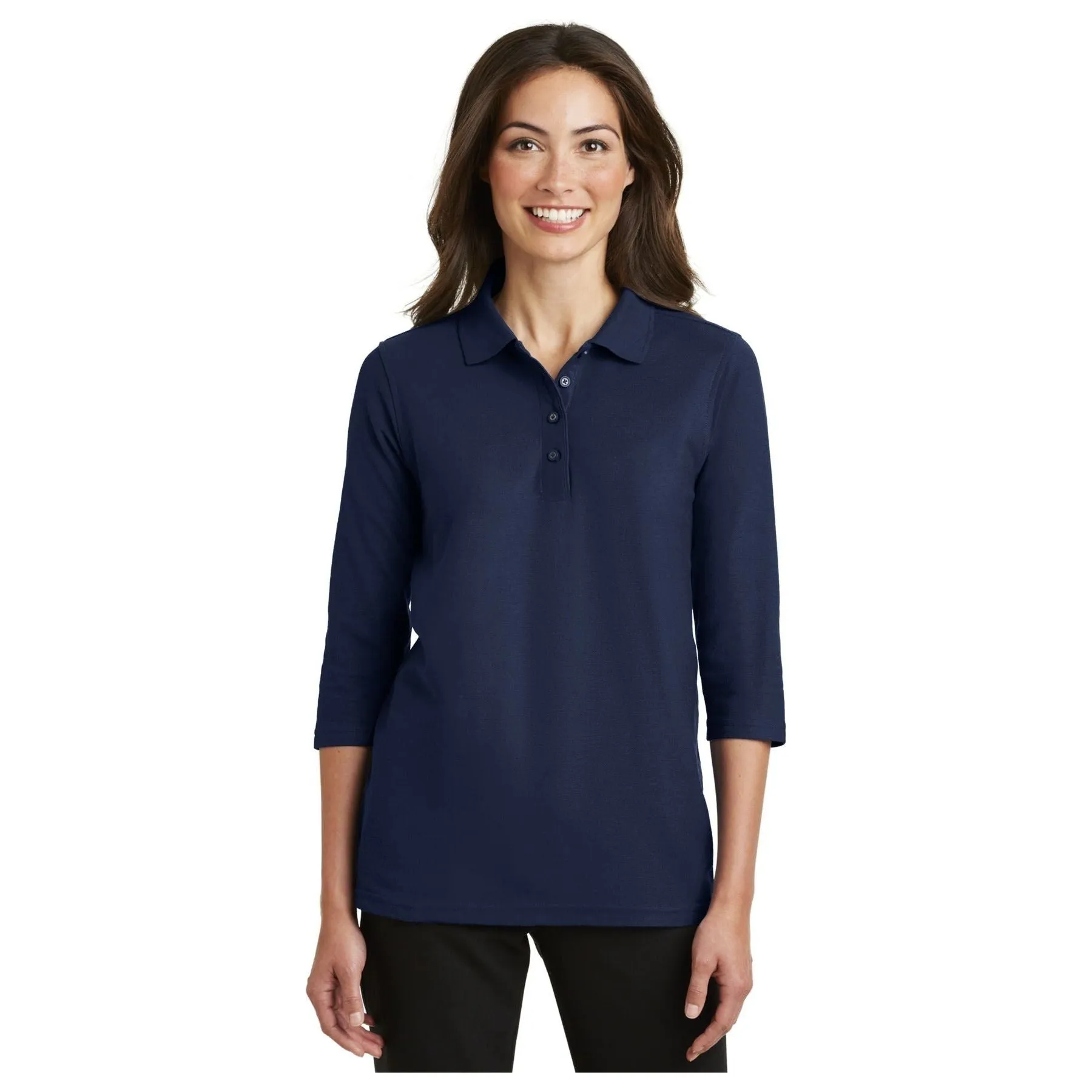 Port Authority ®  Women's Silk Touch™ 3/4-Sleeve Polo. L562 - Port Authority L562