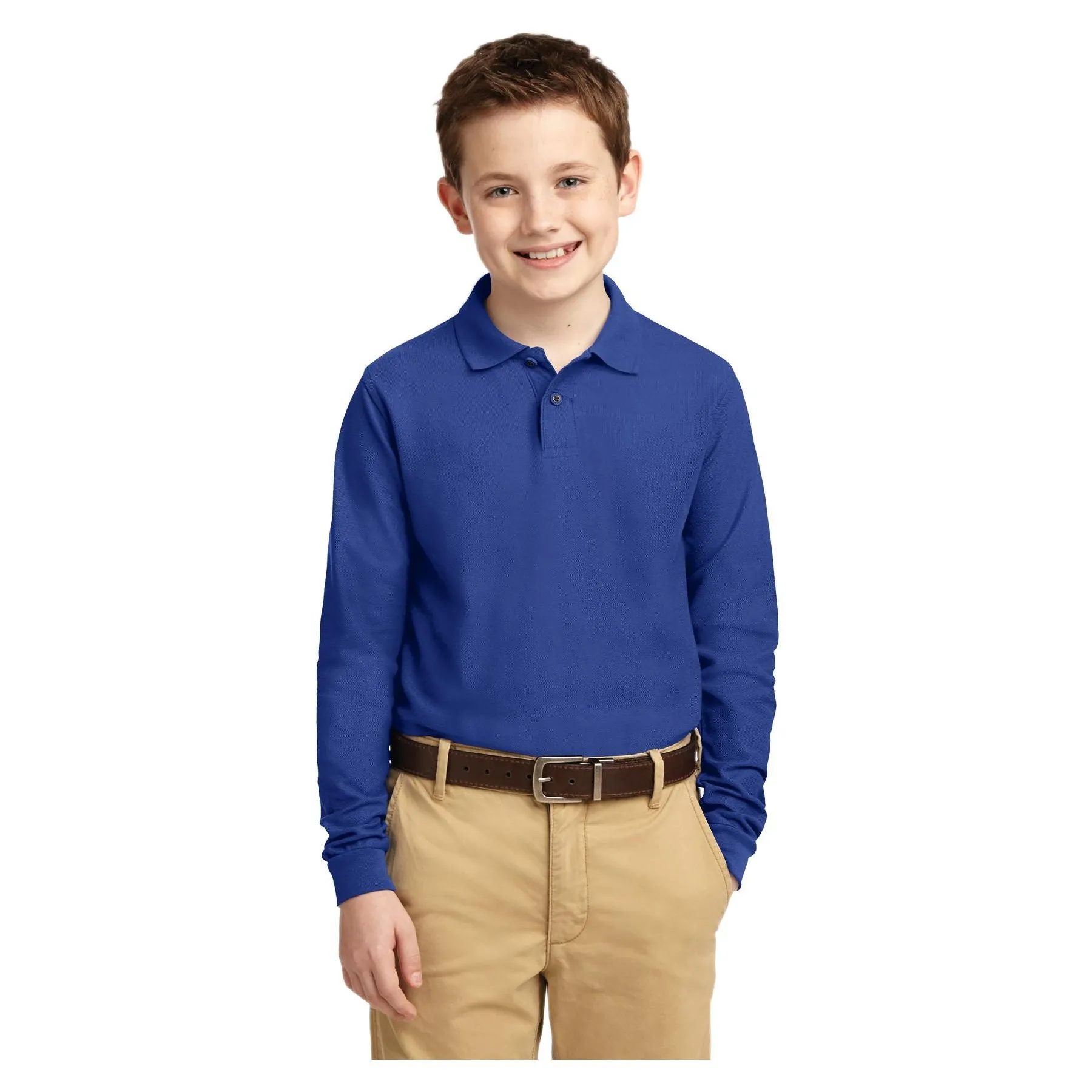 Port Authority ®  Youth Long Sleeve Silk Touch™ Polo.  Y500LS - Port Authority Y500LS