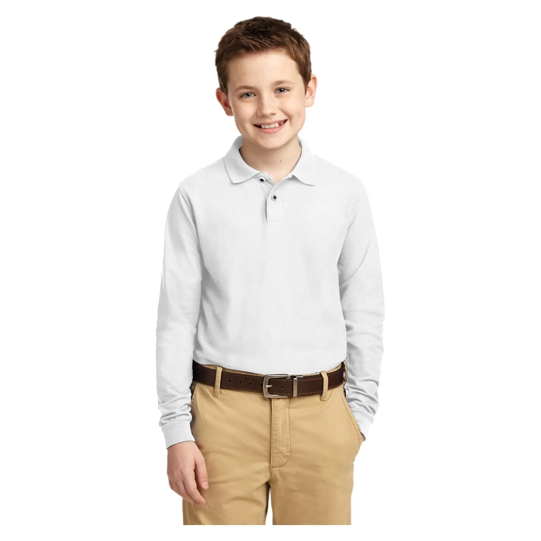 Port Authority ®  Youth Long Sleeve Silk Touch™ Polo.  Y500LS - Port Authority Y500LS