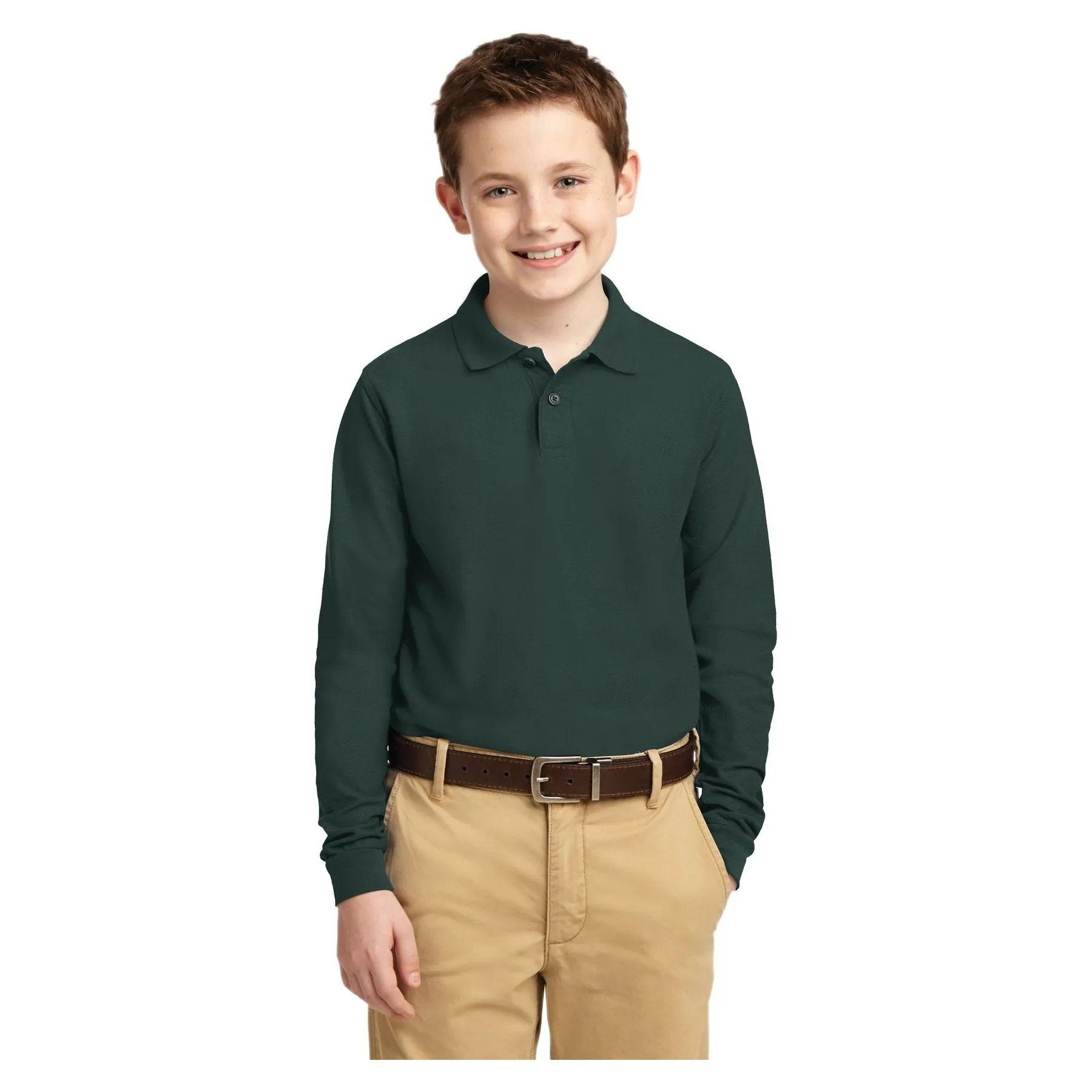 Port Authority ®  Youth Long Sleeve Silk Touch™ Polo.  Y500LS - Port Authority Y500LS