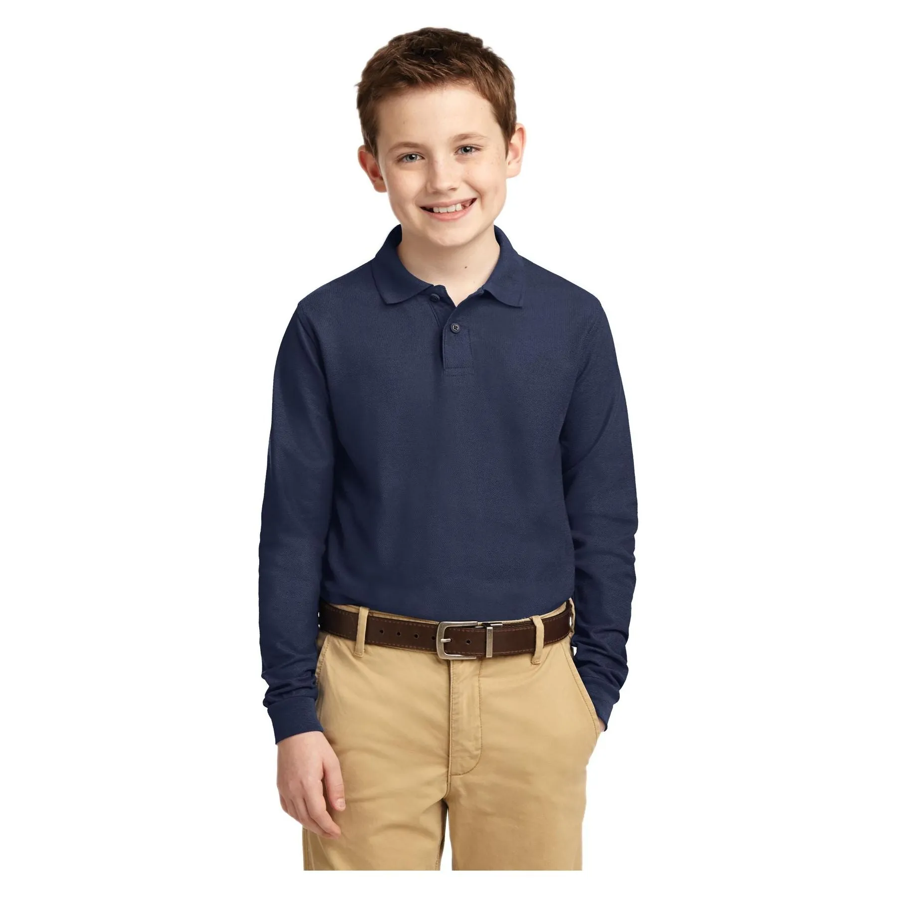 Port Authority ®  Youth Long Sleeve Silk Touch™ Polo.  Y500LS - Port Authority Y500LS