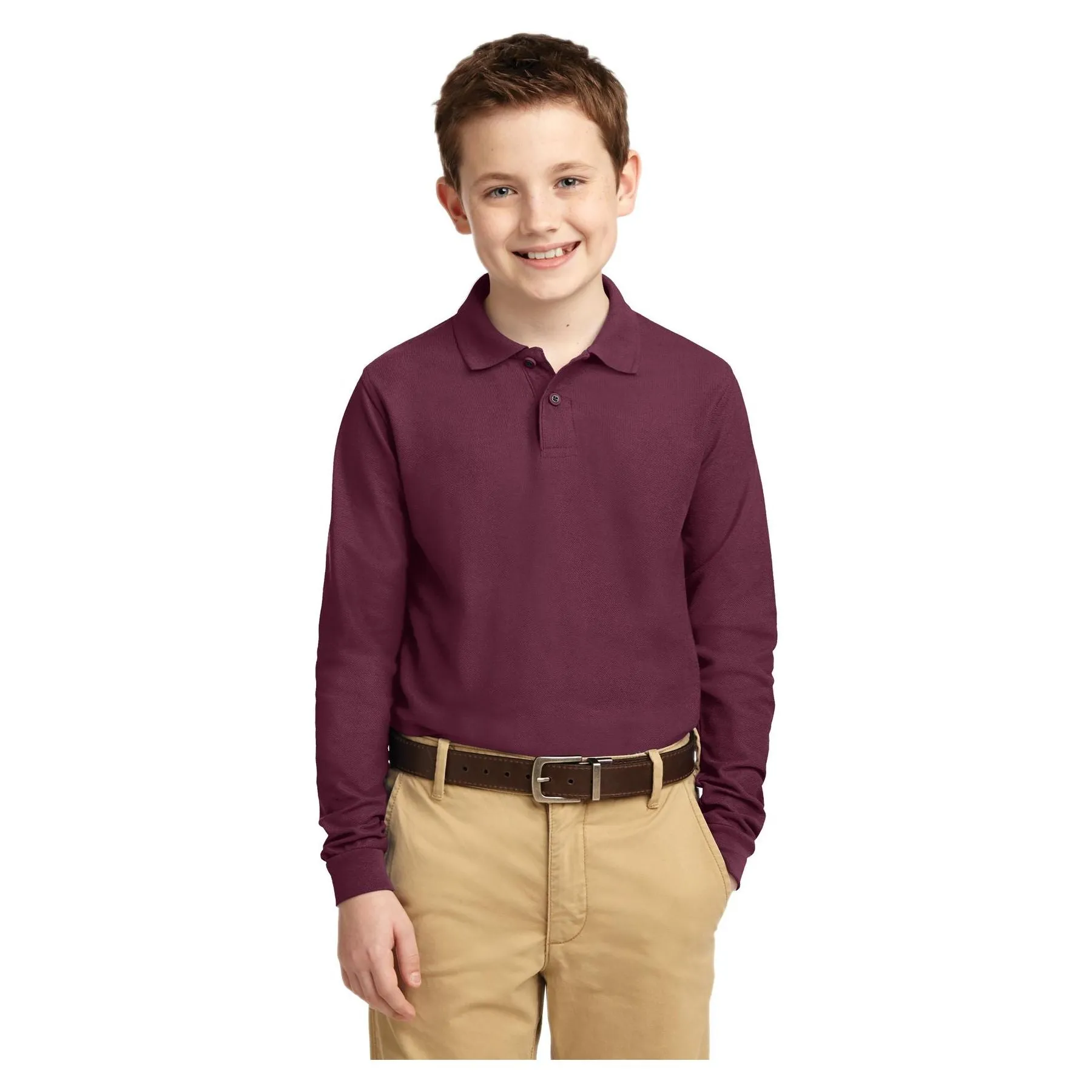 Port Authority ®  Youth Long Sleeve Silk Touch™ Polo.  Y500LS - Port Authority Y500LS