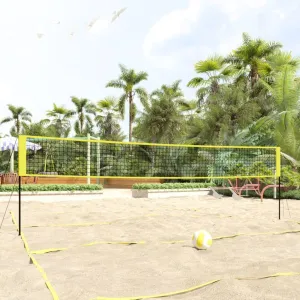 Portable Volleyball Net for Family Fun, Quick Setup for Backyard Games, Includes Carrying Bag and Accessories, Black and Yellow