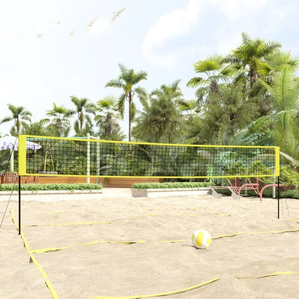 Portable Volleyball Net for Family Fun, Quick Setup for Backyard Games, Includes Carrying Bag and Accessories, Black and Yellow