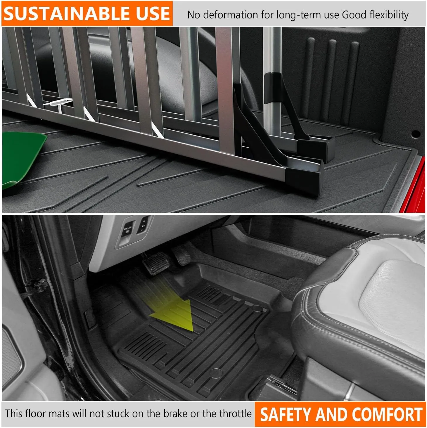 powoq 5.5FT Floor Mat Compatible with 2015-2024 Ford F150 Truck Bed Liner Bed Mat TPE Truck Bed Mat Floor Liner Replacement for 2015-2024 Ford F150 Accessories (3-Fold 5.5FT Bed Mat Floor Mat)