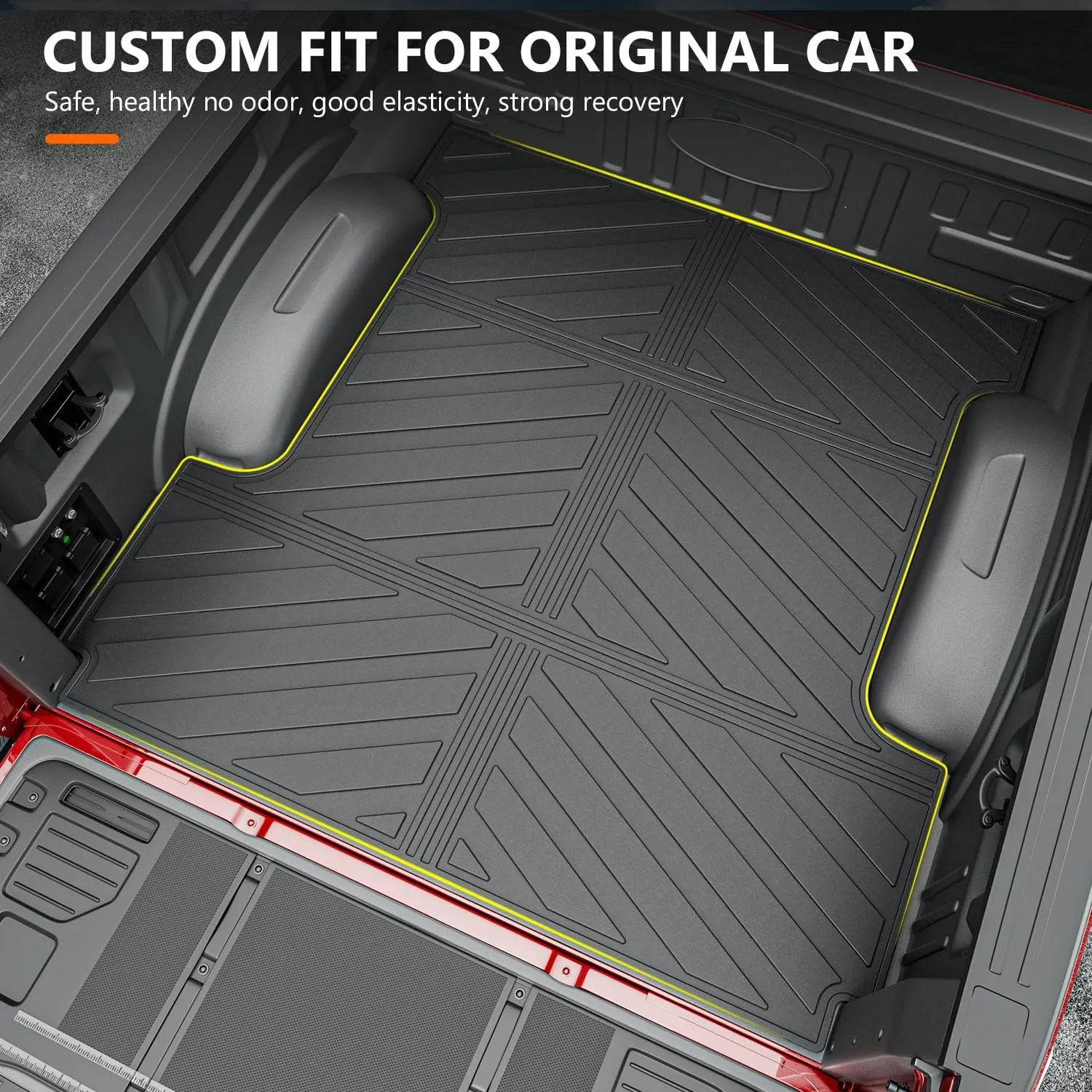 powoq 5.5FT Floor Mat Compatible with 2015-2024 Ford F150 Truck Bed Liner Bed Mat TPE Truck Bed Mat Floor Liner Replacement for 2015-2024 Ford F150 Accessories (3-Fold 5.5FT Bed Mat Floor Mat)