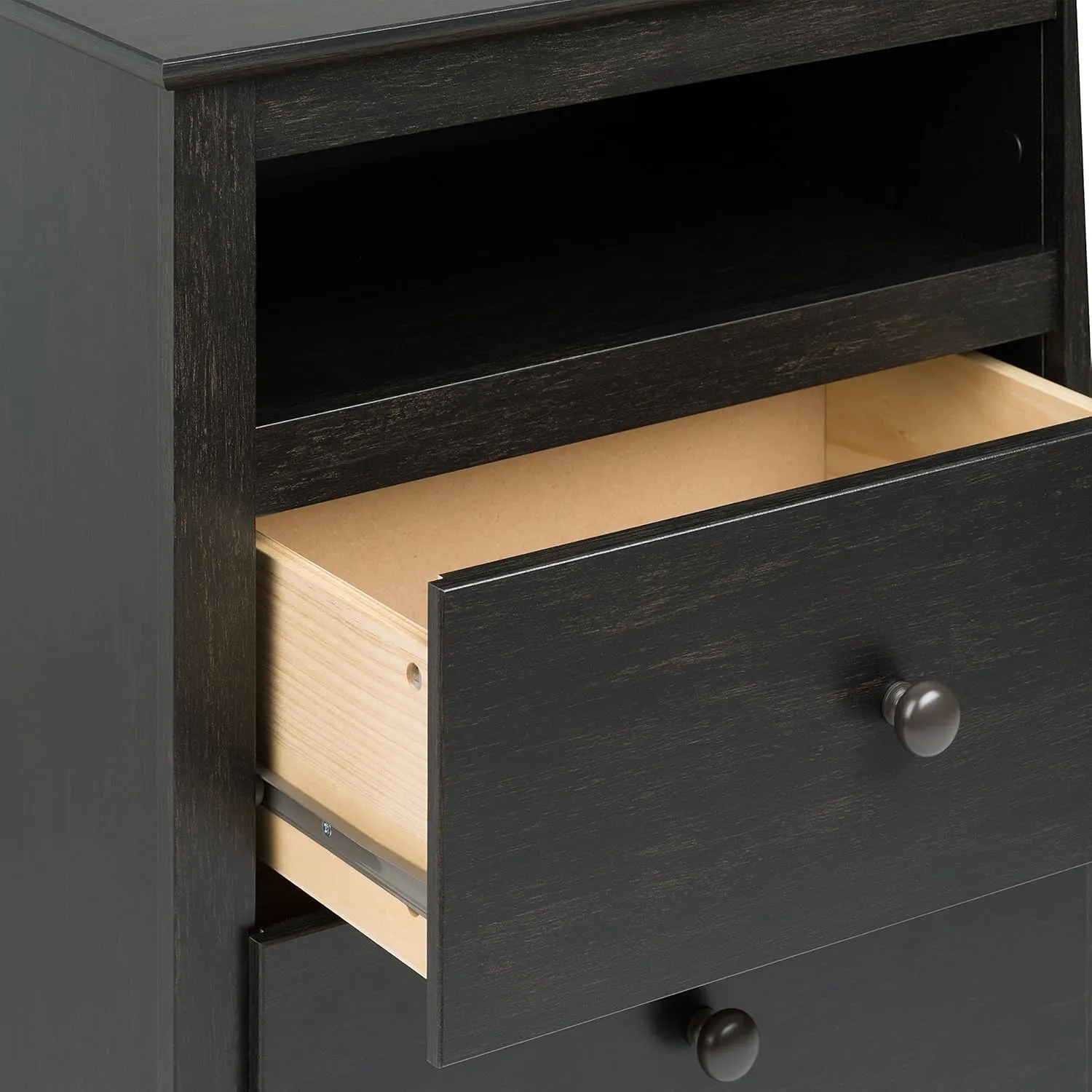 Prepac Sonoma 6 Drawer Double Dresser   Nightstand Bedroom Furniture Set (2 Pieces), Washed Black