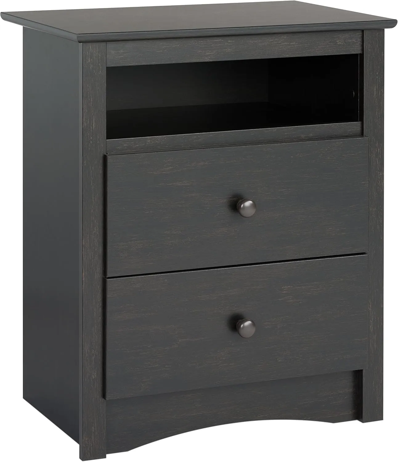 Prepac Sonoma 6 Drawer Double Dresser   Nightstand Bedroom Furniture Set (2 Pieces), Washed Black