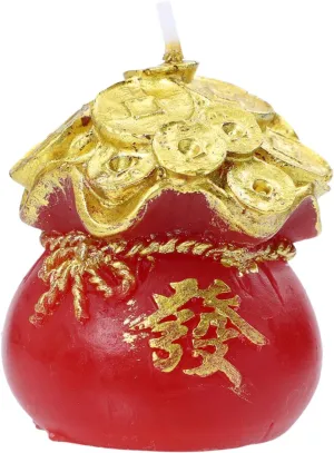PRETYZOOM Money Bag Candle Lucky Charms Decor for Festival New Year Blessing Ornament