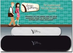 Prevent Strap Slips - The Original Non Slip Shoulder Strap Grip Strips – Set of Large Black or Small Semi-Clear