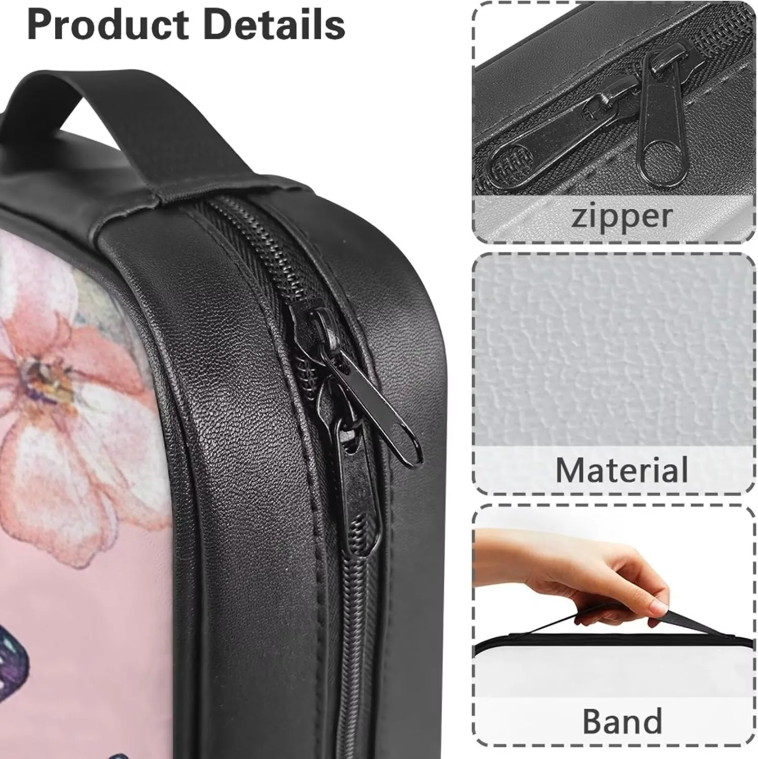 PU Simple Bible Cover With Handle for Women Men Study Bible Case Waterproof Carrying Case Bible Holder Organizer Bag