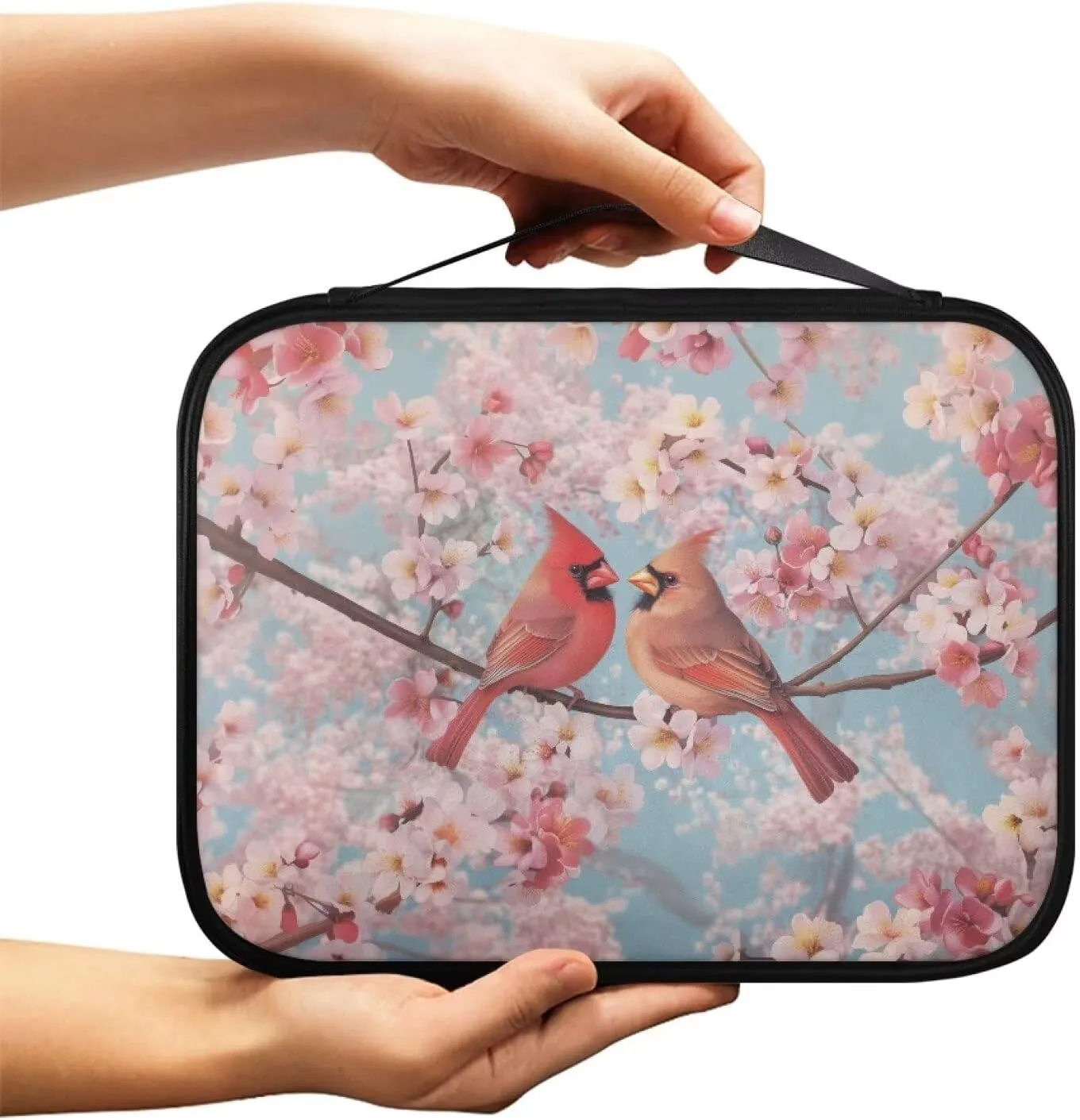 PU Simple Bible Cover With Handle for Women Men Study Bible Case Waterproof Carrying Case Bible Holder Organizer Bag