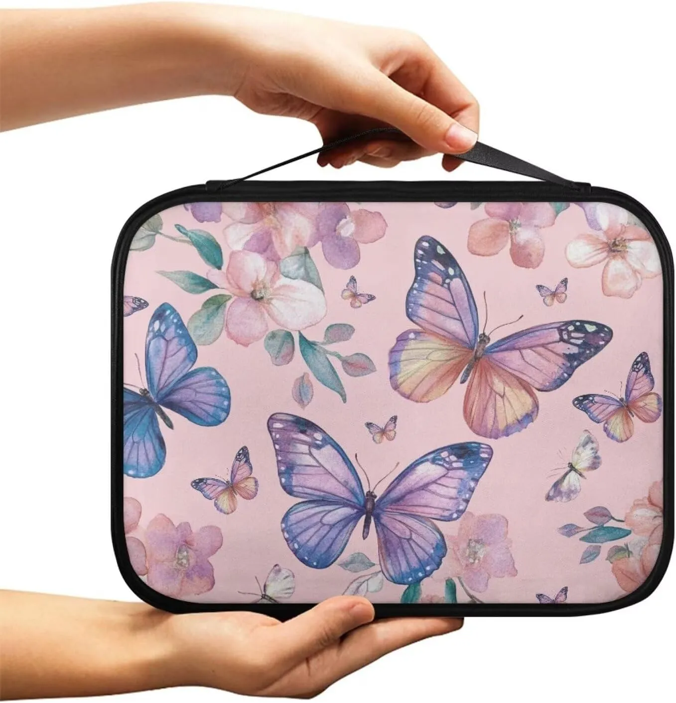 PU Simple Bible Cover With Handle for Women Men Study Bible Case Waterproof Carrying Case Bible Holder Organizer Bag
