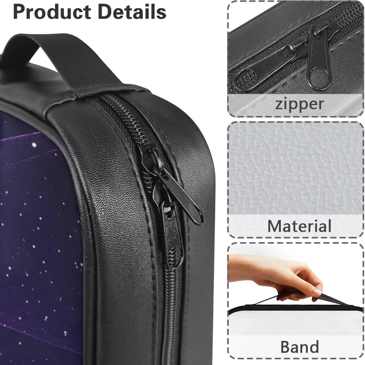 PU Simple Bible Cover With Handle for Women Men Study Bible Case Waterproof Carrying Case Bible Holder Organizer Bag
