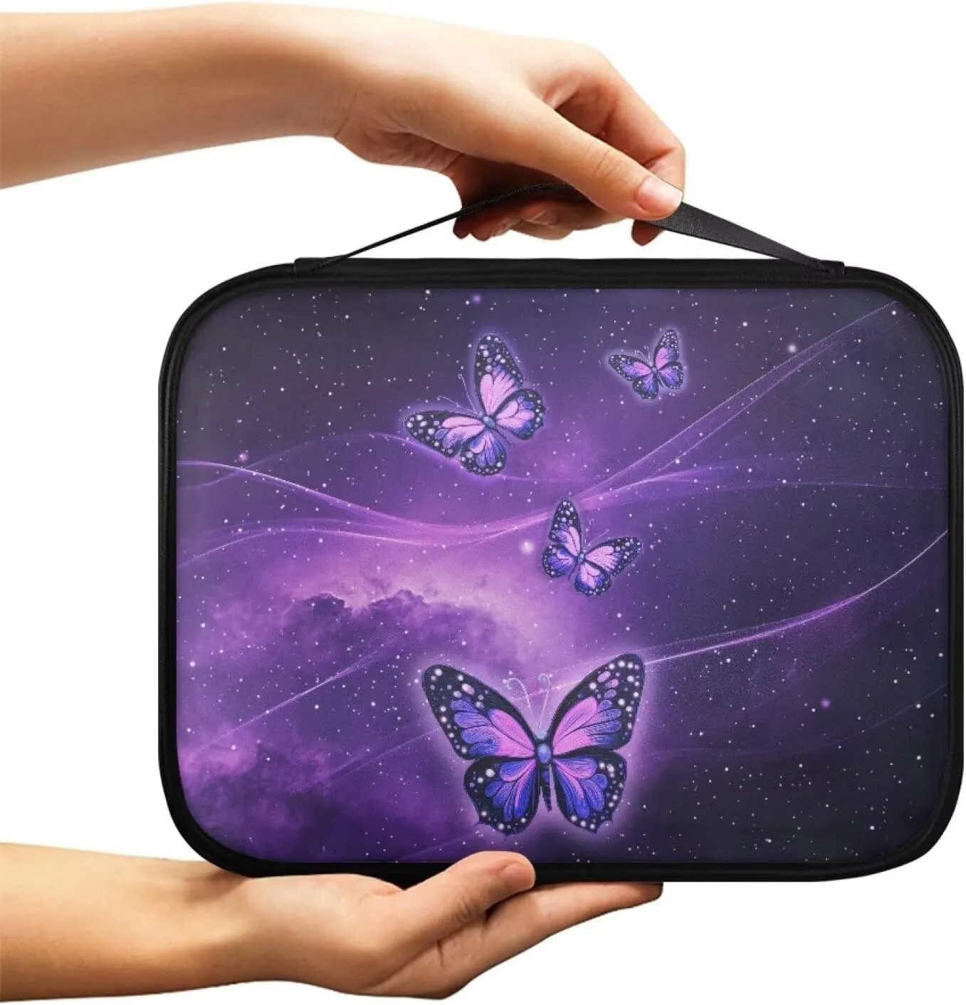 PU Simple Bible Cover With Handle for Women Men Study Bible Case Waterproof Carrying Case Bible Holder Organizer Bag