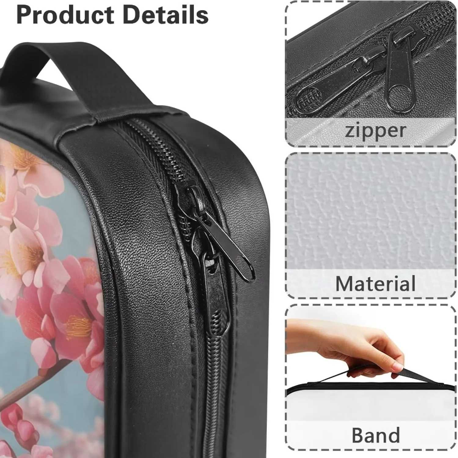PU Simple Bible Cover With Handle for Women Men Study Bible Case Waterproof Carrying Case Bible Holder Organizer Bag