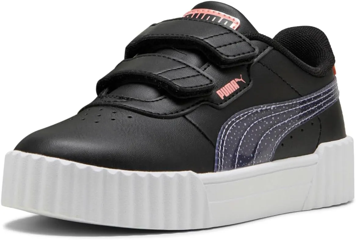 PUMA Carina Sneaker, Black-Lavender Alert-Pink Fruit, 2.5 US Unisex Little Kid