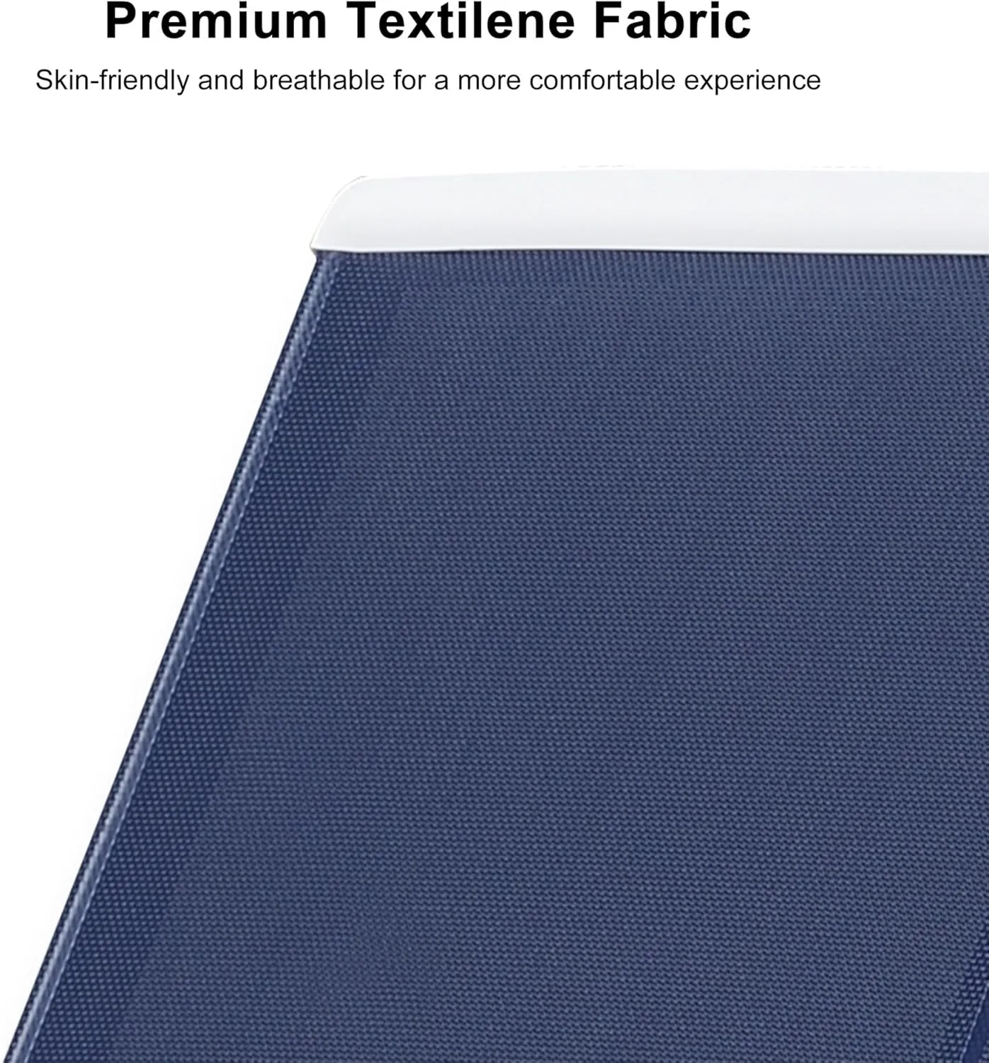 PURPLE LEAF Patio Chaise Lounge Chair Set Outside Aluminum Plastic Stackable Tanning Chairs with Side Table for Pool Sunbathing Beach Deck Outdoor Lounger, Dark Blue