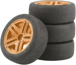 RC Car Upgrade Part for HSP 94123 for Sakura D4 Tiangong for TT02 Flat Car 6 Degrees Hub 1/10 Flat Car Sponge Tire RC Tire Professional for Racing(Brown)