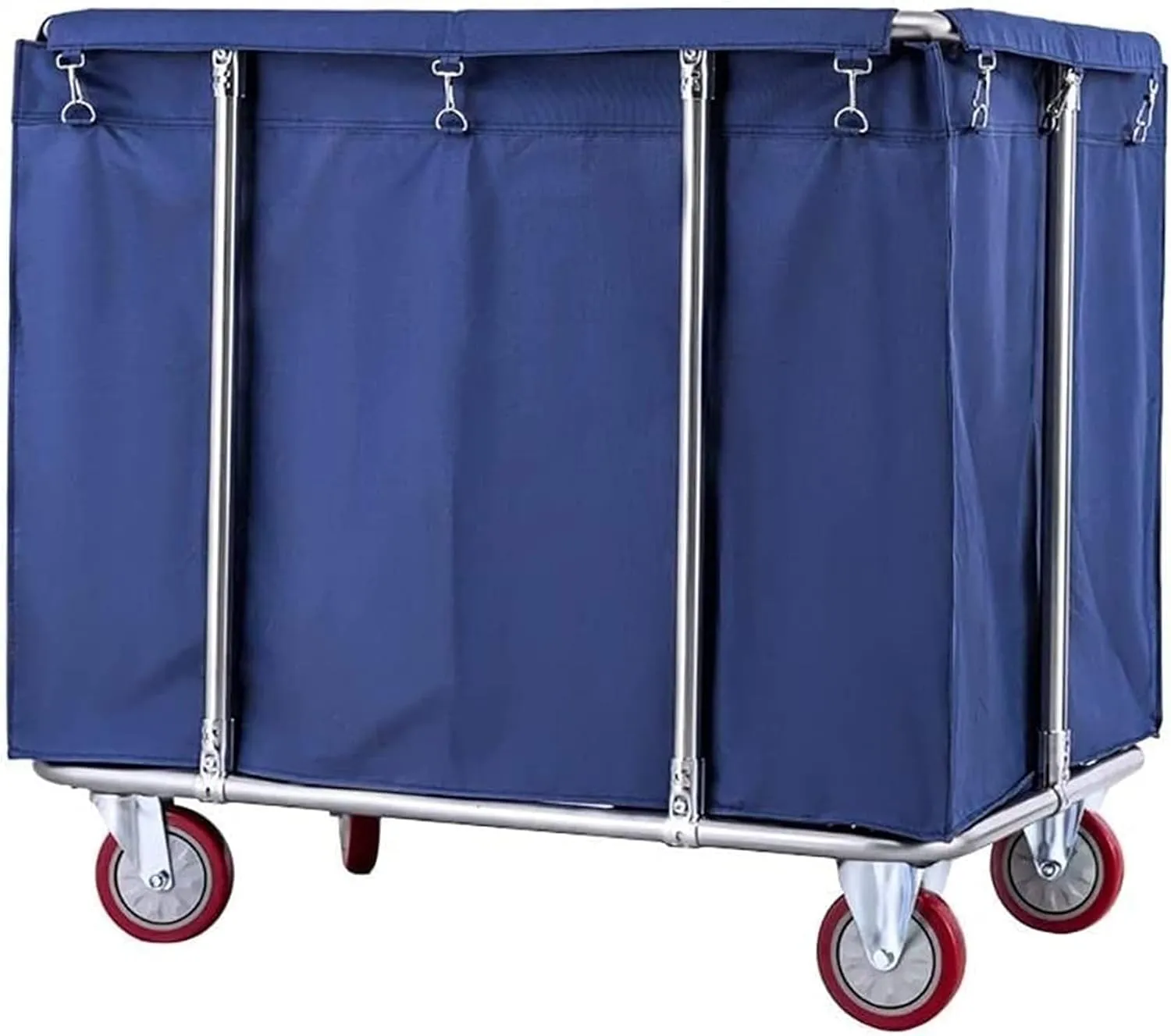 Removable Bags with Laundry Basket Heavy Duty Linen Cart On Wheels, Commercial Hospital Dirty Rolling Laundry Cart, Rectangle Collecting Cart for Hot
