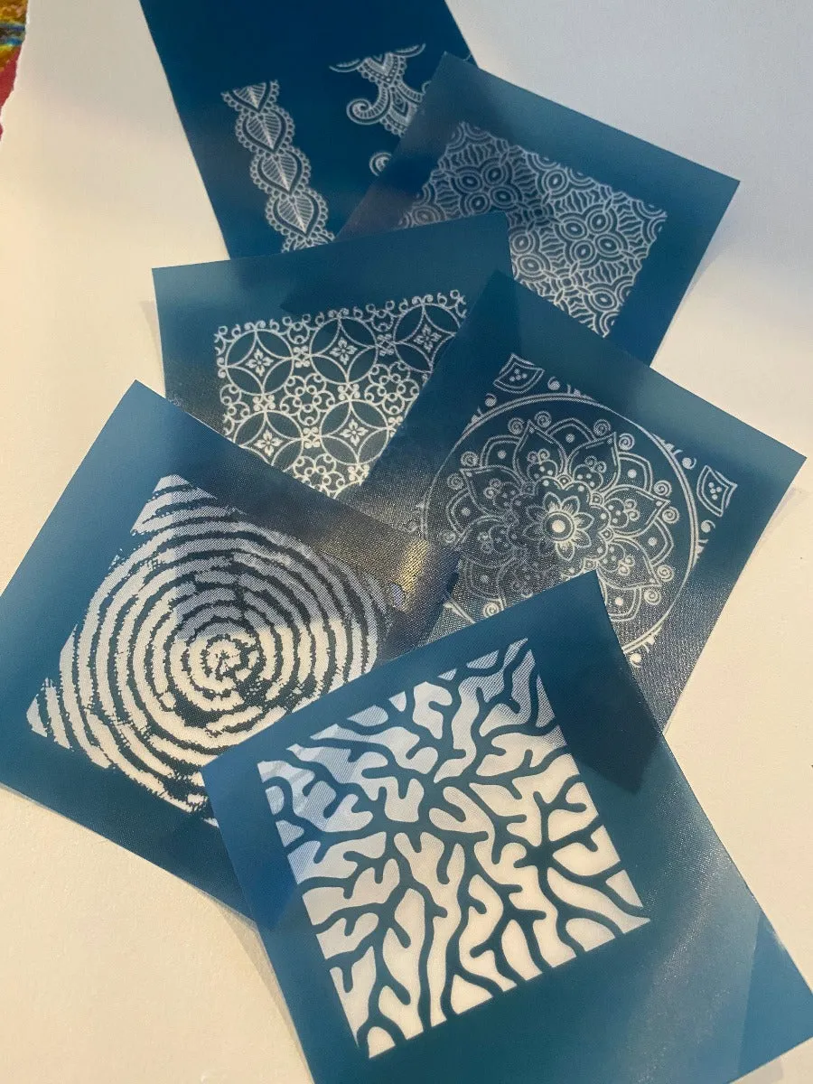 Reptilian Skin Pack Simple-Etch Screens for Dichroic Glass Etching