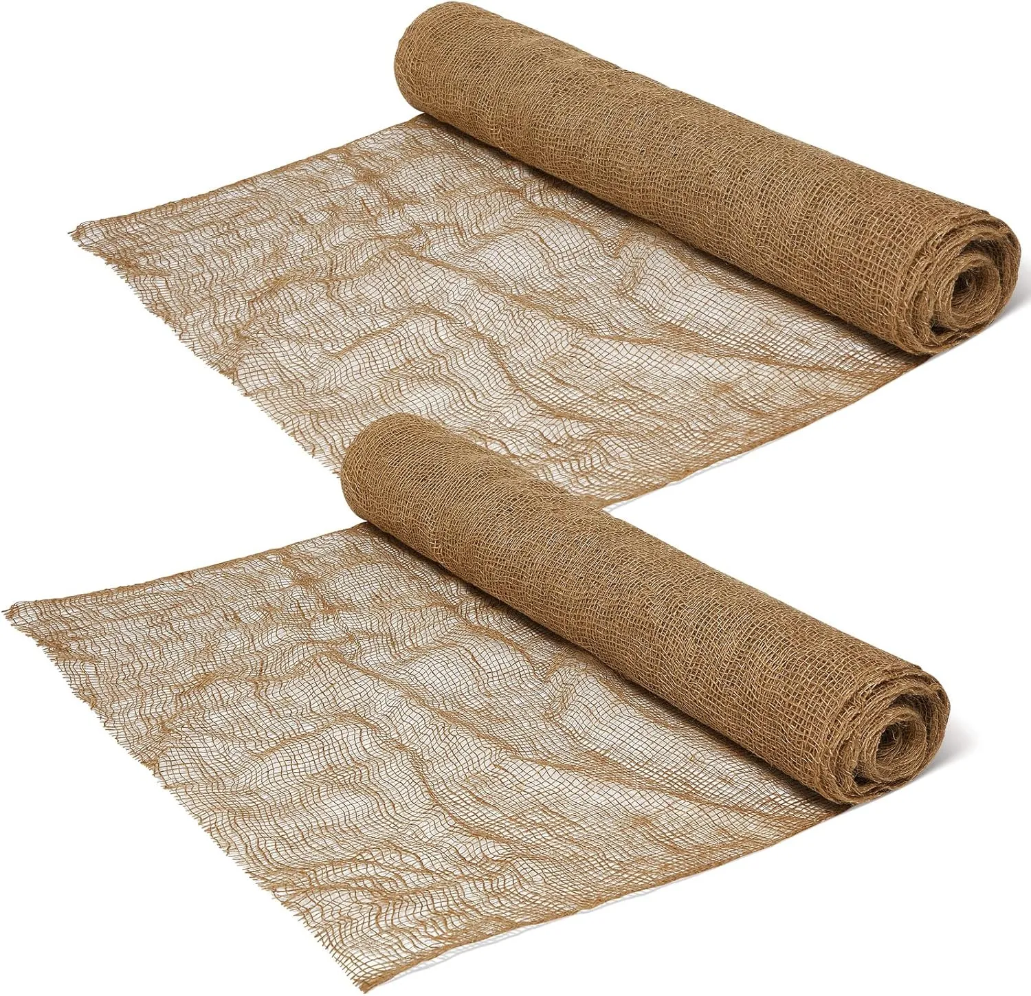 Riakrum 2PCS Erosion Control Blanket Burlap Netting Mesh Burlap Erosion Control Liner Erosion Control Blanket Burlap Loose Weave Planter Liner Roll for Raised Bed Soil Saver (48 Inch x 60ft in Total)