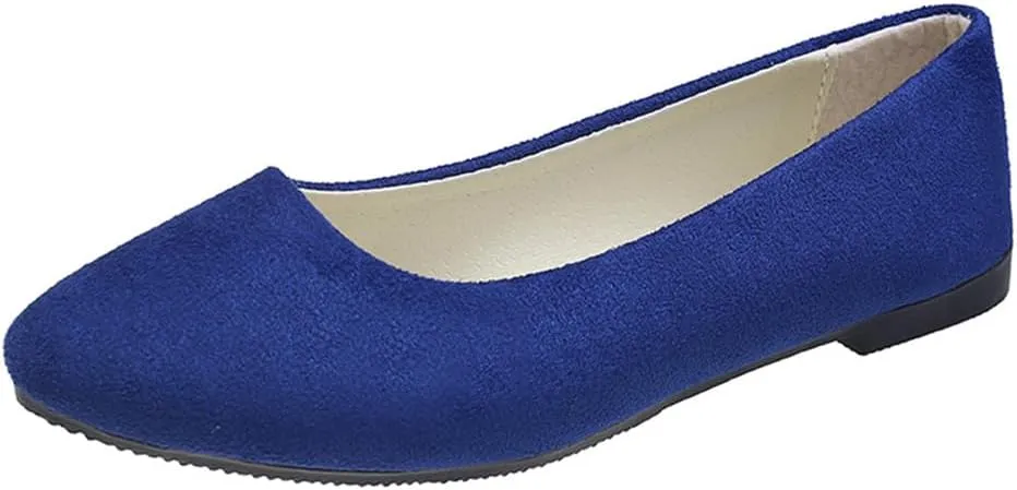 Rojeam Womens Flats Shoes Portable Pumps Ballet Flat Slip-on Ballerina Pumps Shoes Ladies Loafers
