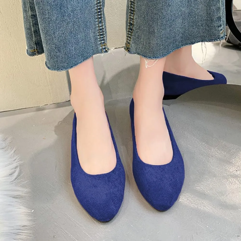 Rojeam Womens Flats Shoes Portable Pumps Ballet Flat Slip-on Ballerina Pumps Shoes Ladies Loafers
