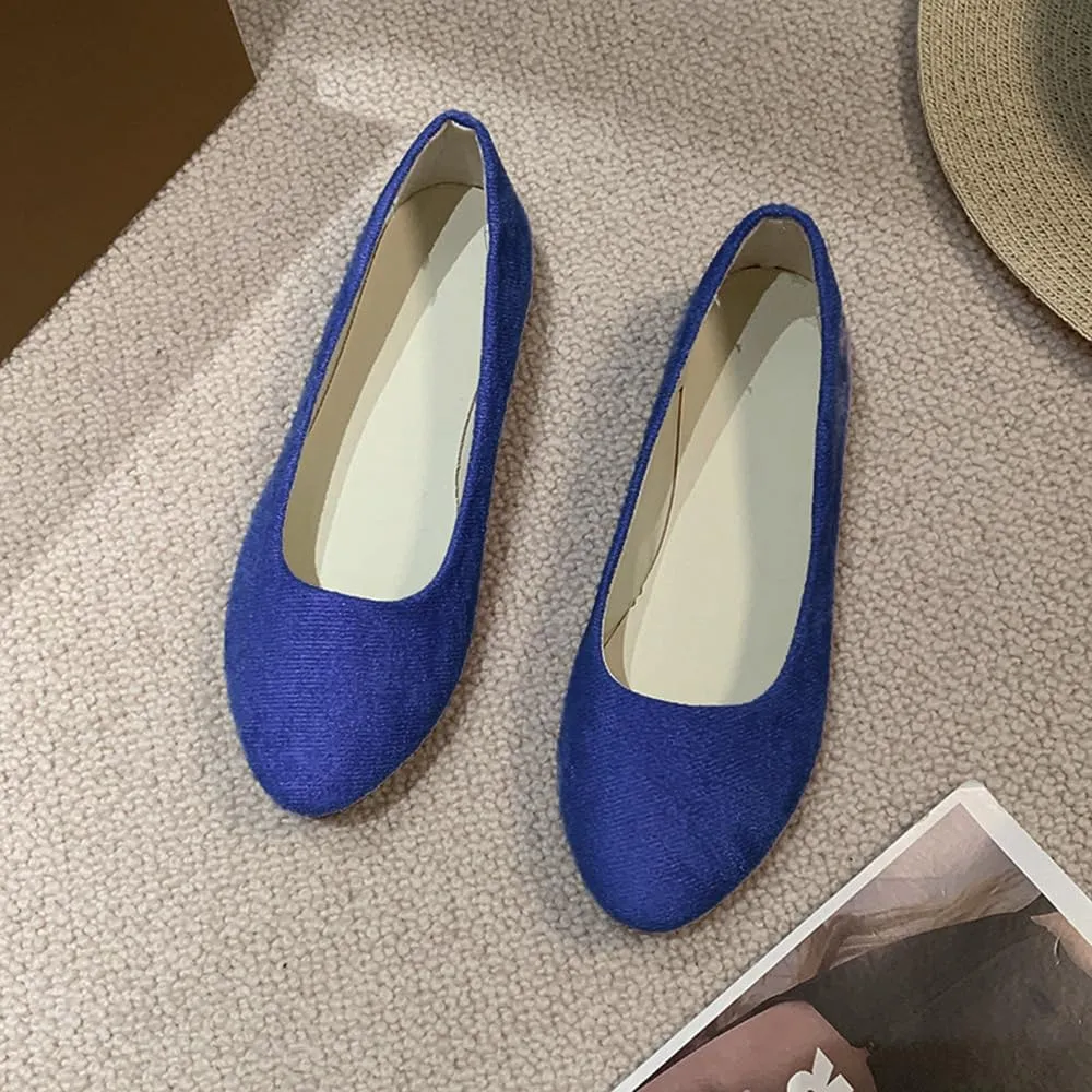 Rojeam Womens Flats Shoes Portable Pumps Ballet Flat Slip-on Ballerina Pumps Shoes Ladies Loafers