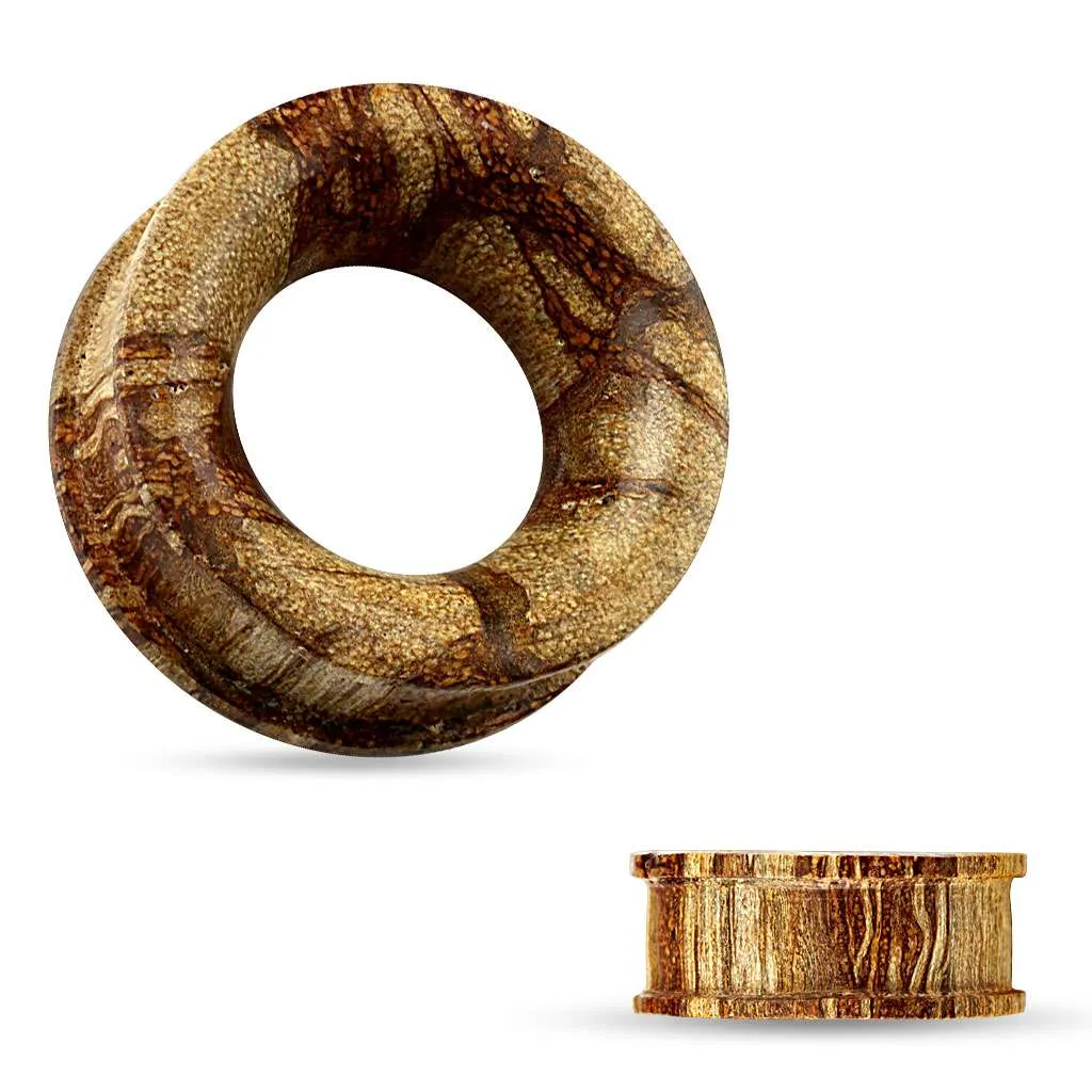 Root Wood Double Flat Flare Tunnels 2g - 1"