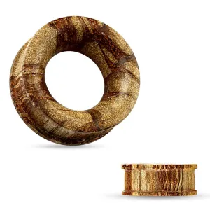 Root Wood Double Flat Flare Tunnels 2g - 1"
