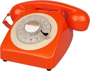 Rotary Dial Telephone Retro Old Fashioned Landline Phones with Classic Metal Bell,Corded Phone with Redial for Home Office School Hotel Decor